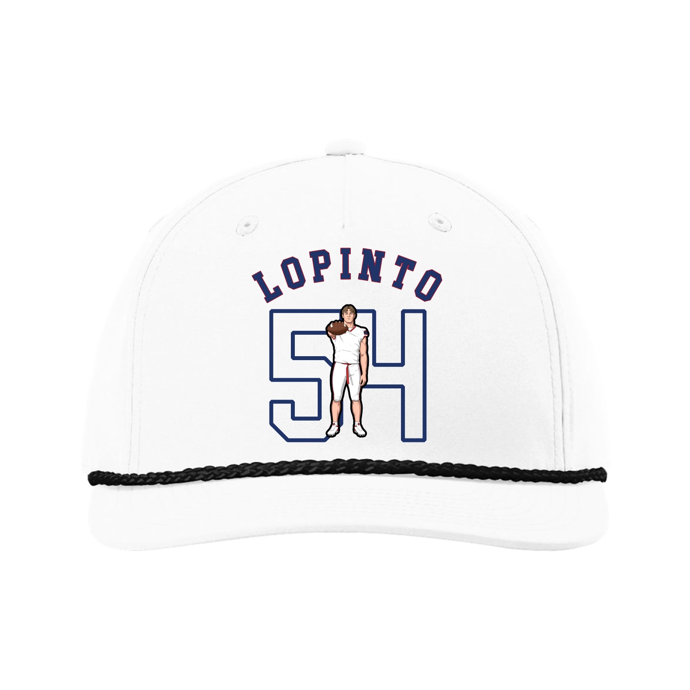 Five-Panel Classic Rope Cap — Shirsey Arch in White