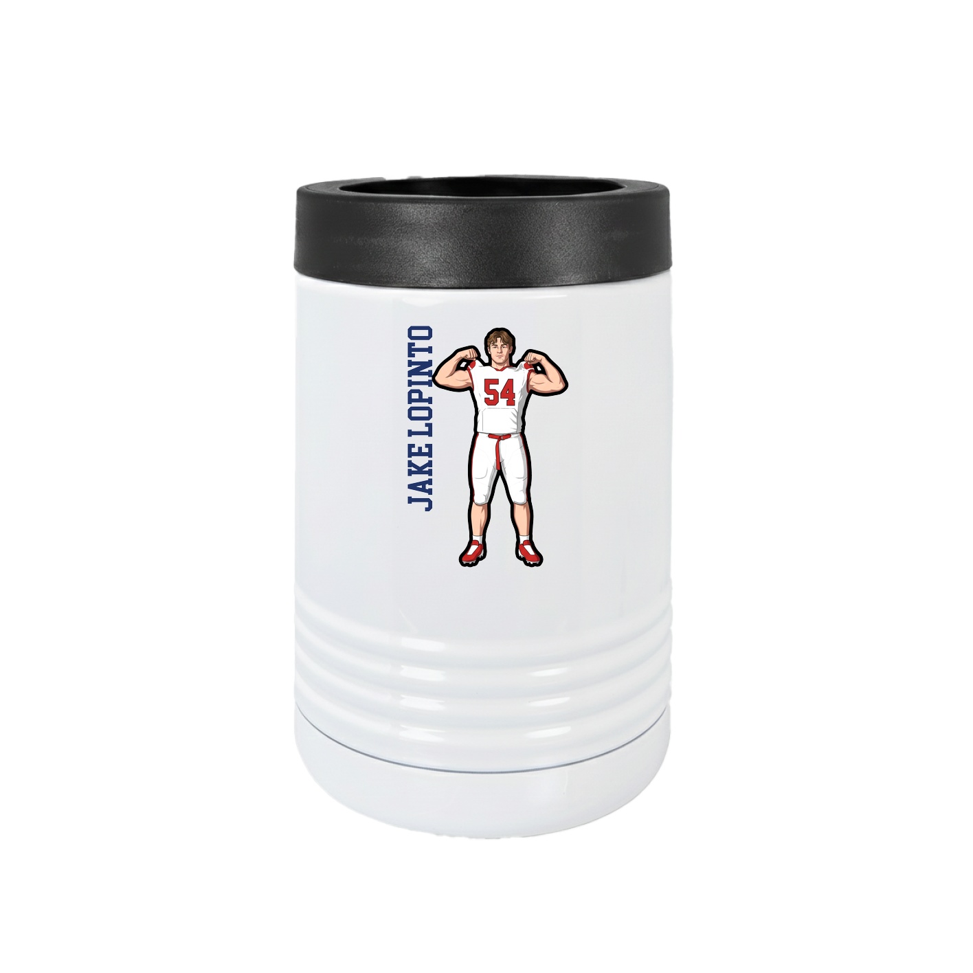 Beverage Holder — Name Vertical in White