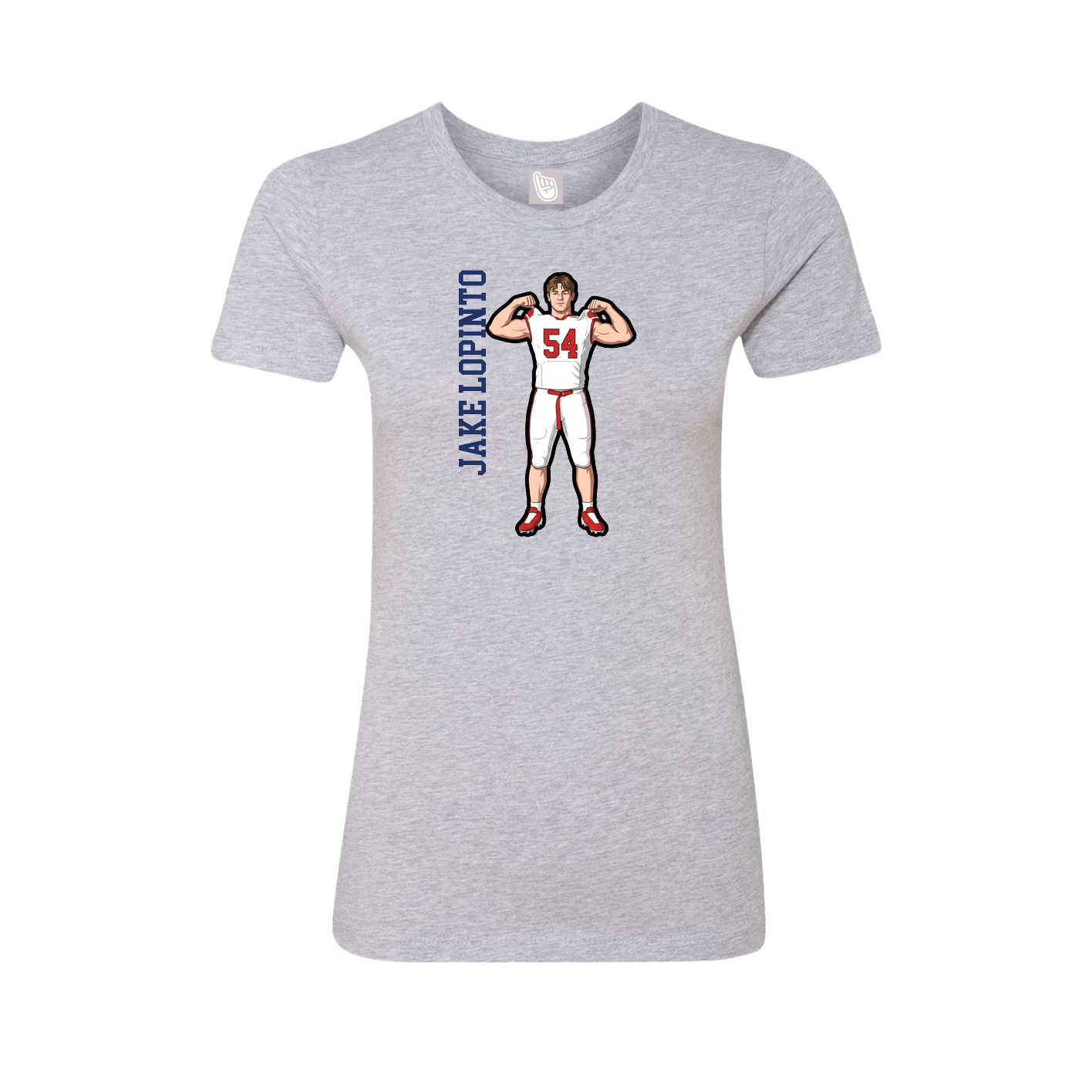 Fitted Women's Tee — Name Vertical in Grey