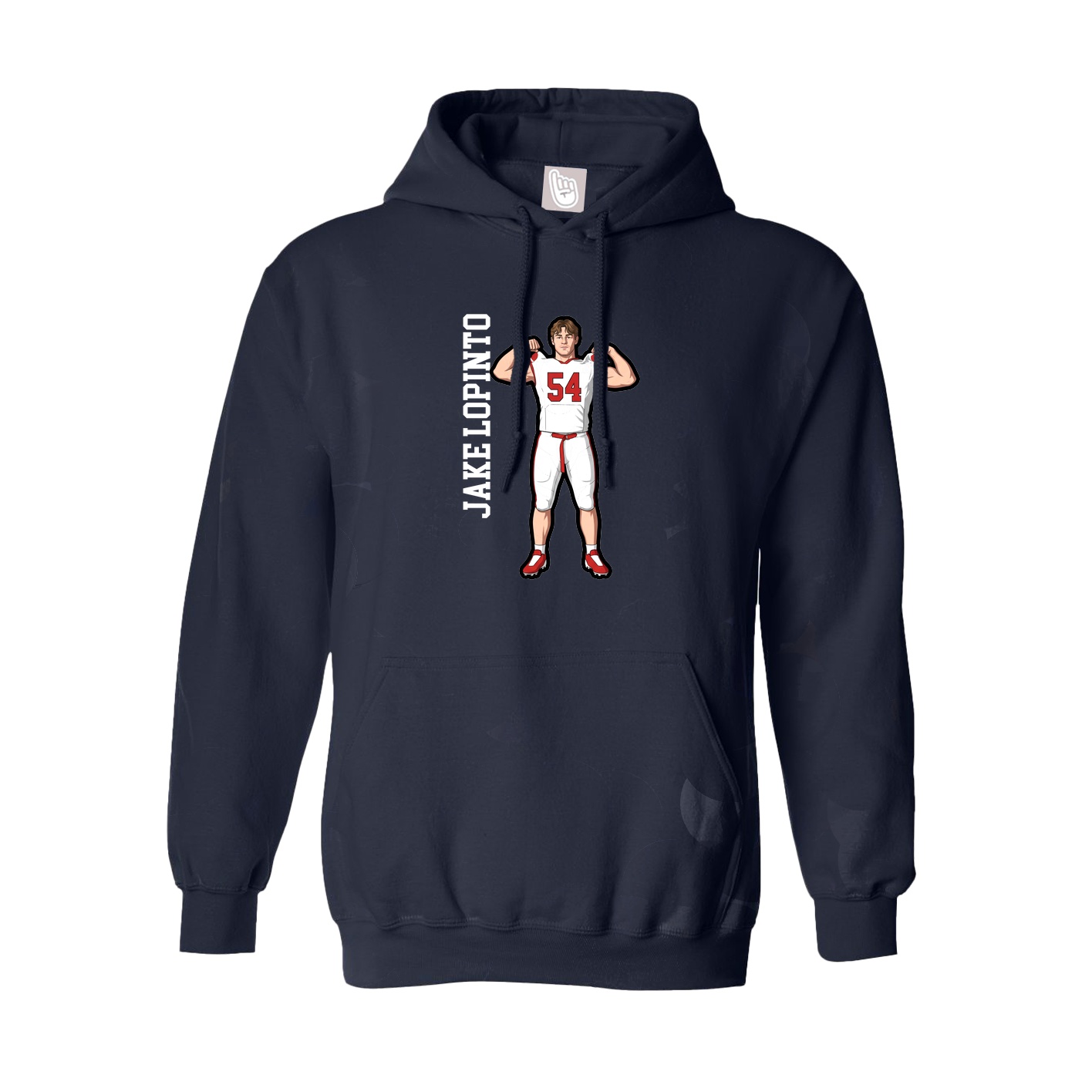 Hoodie — Name Vertical in Navy