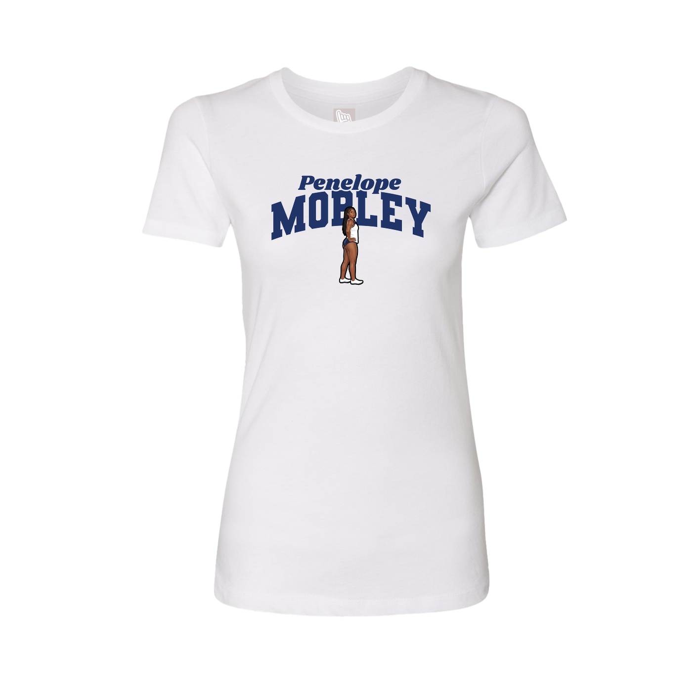Fitted Women's Tee — Signature Arch in White