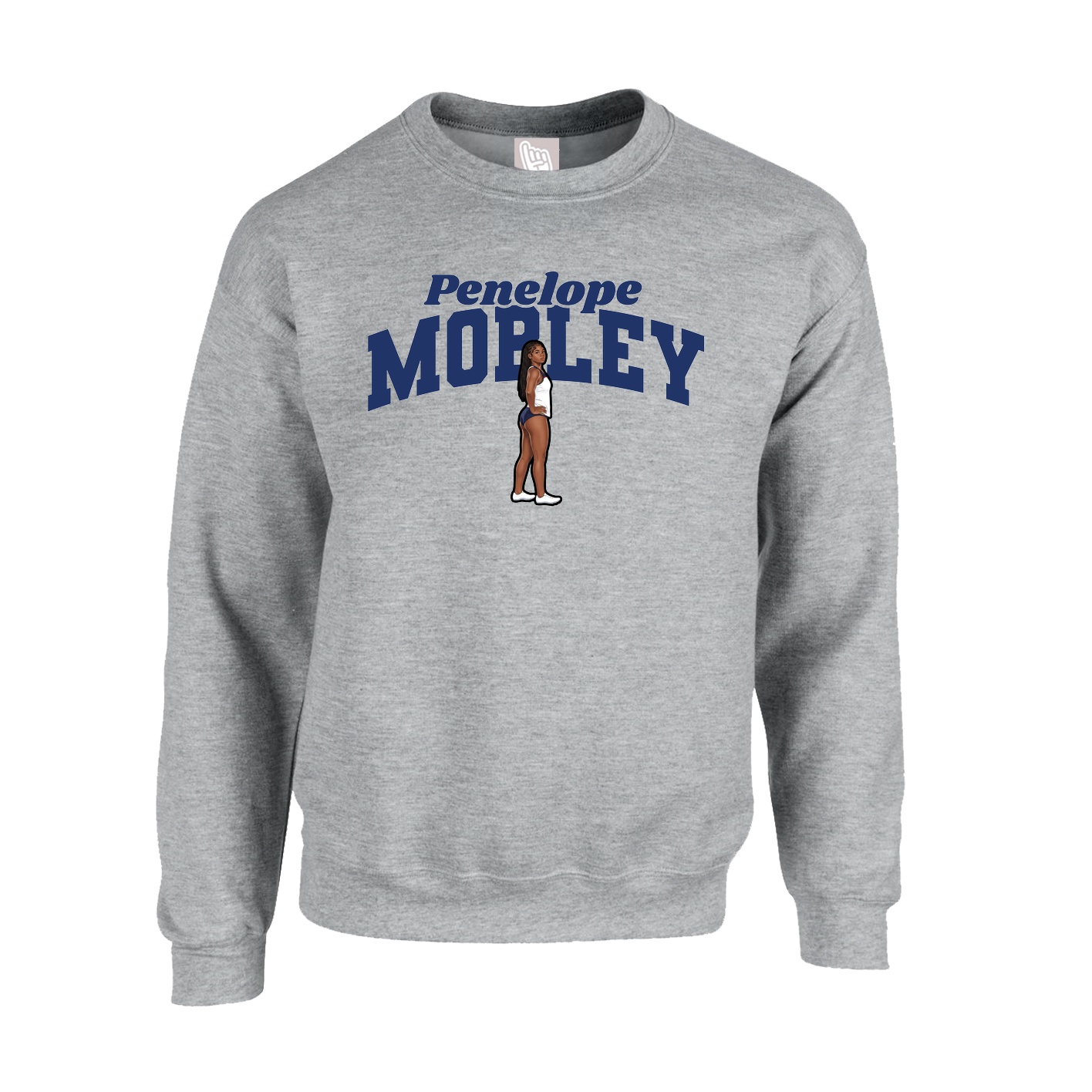 Fleece Crew — Signature Arch in Grey