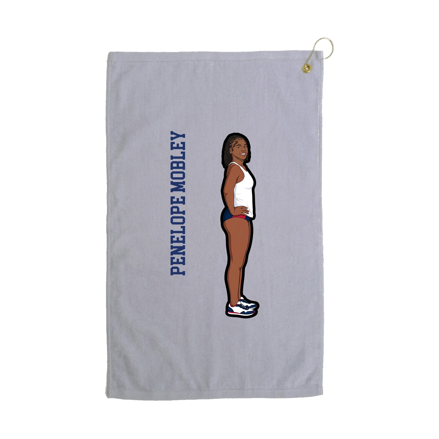 Golf Towel — Name Vertical in Grey