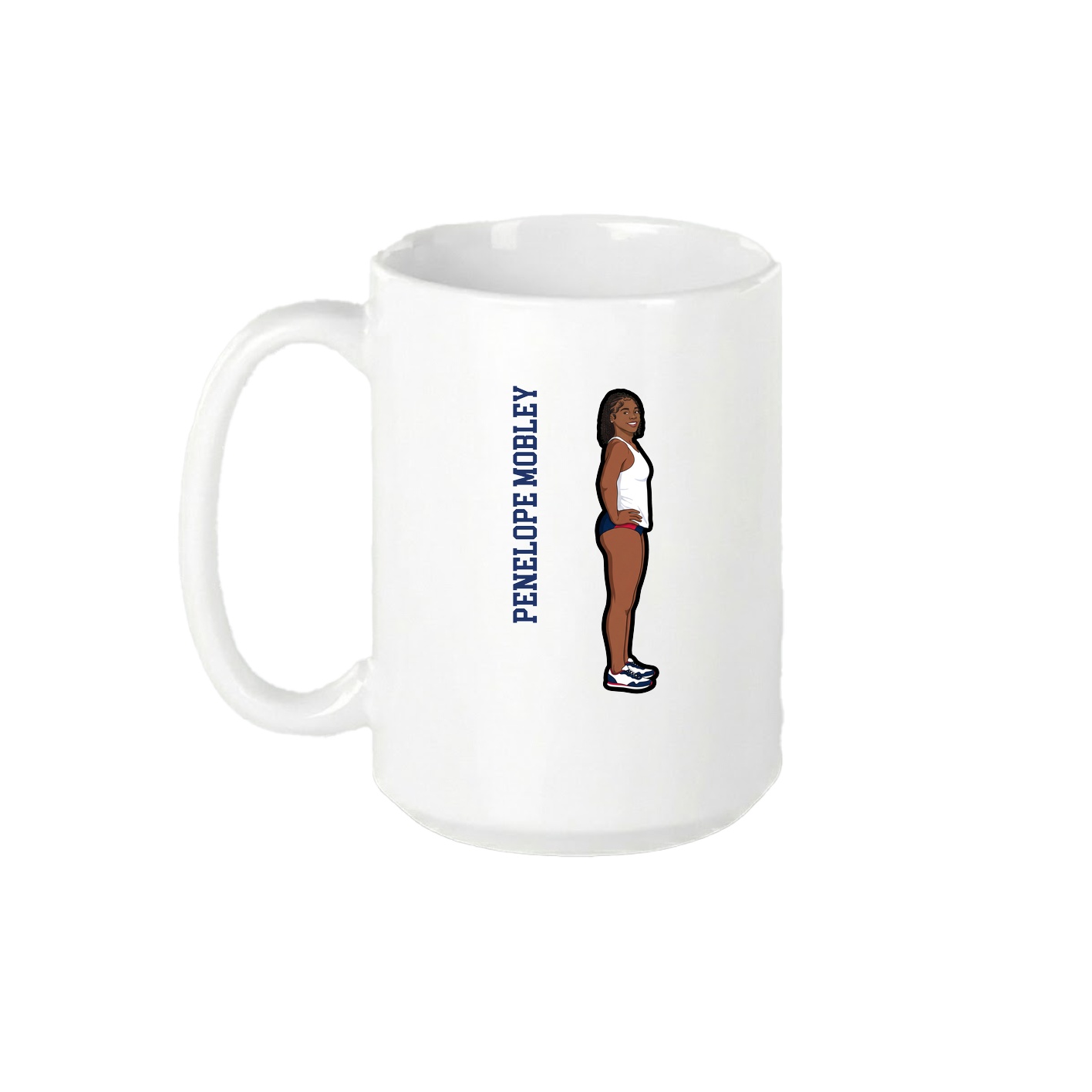 15oz Coffee Mug — Name Vertical in White