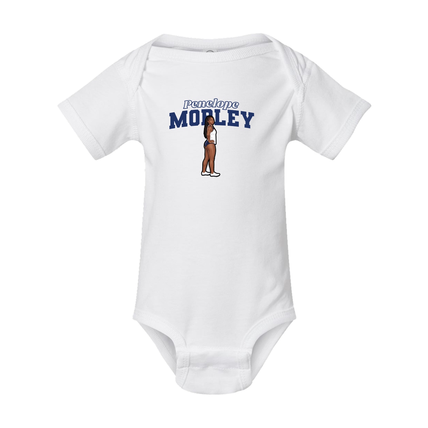 Baby Onesie — Name Arch in White
