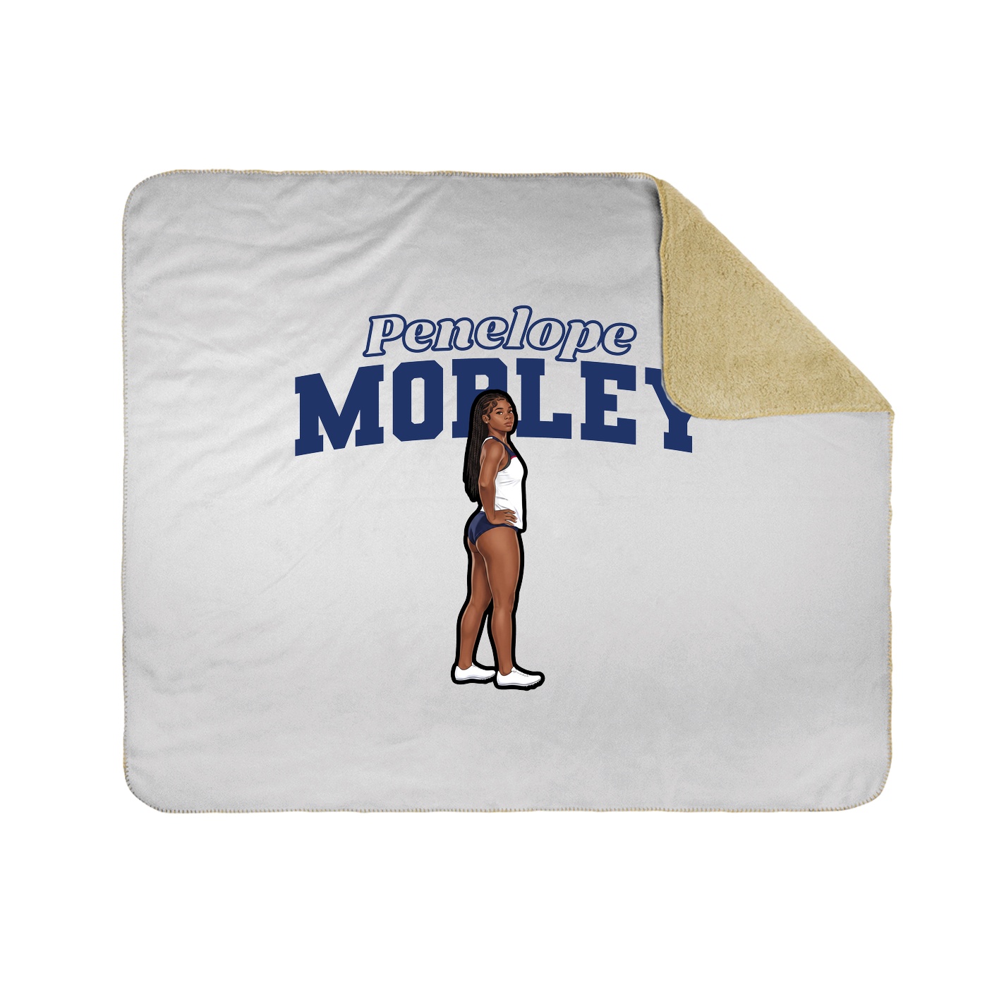 Throw Blanket — Name Arch in White