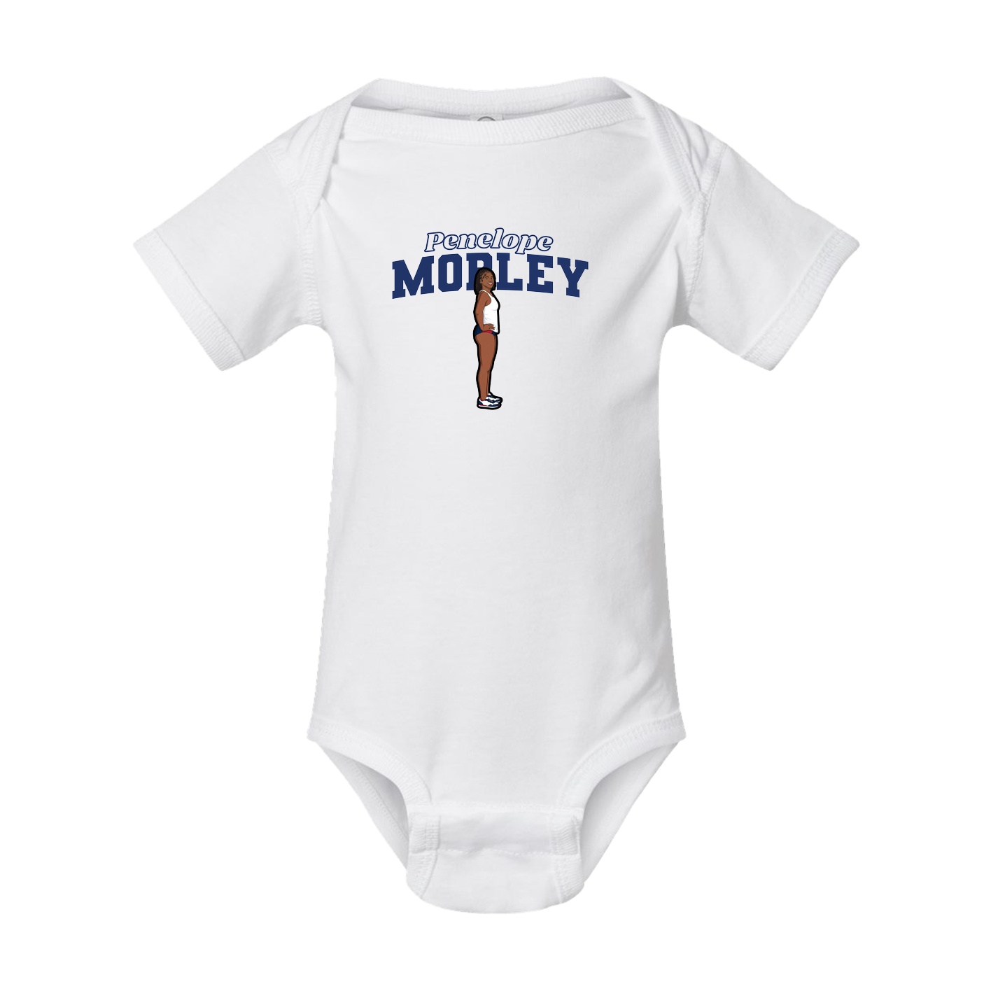 Baby Onesie — Name Arch in White