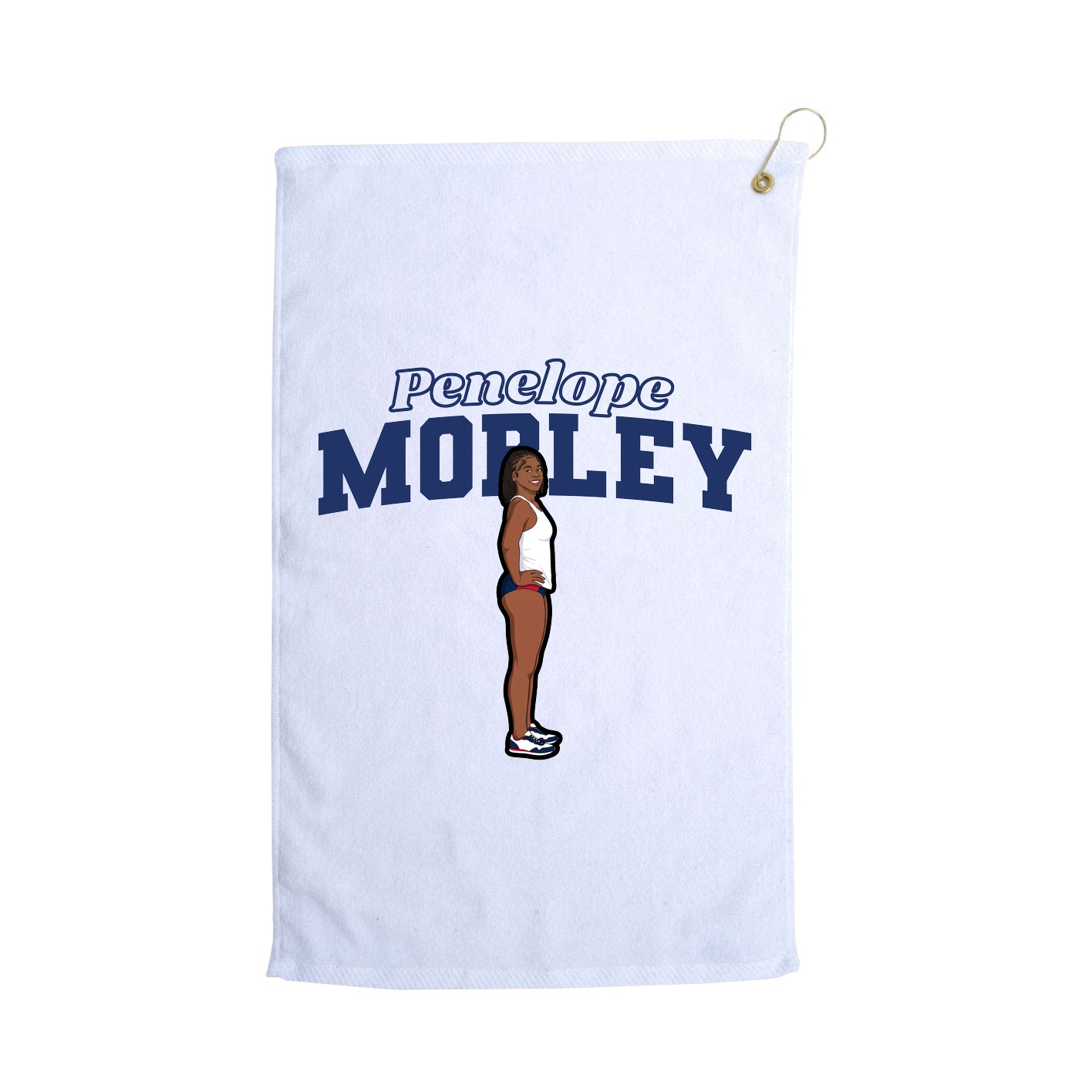Golf Towel — Name Arch in White