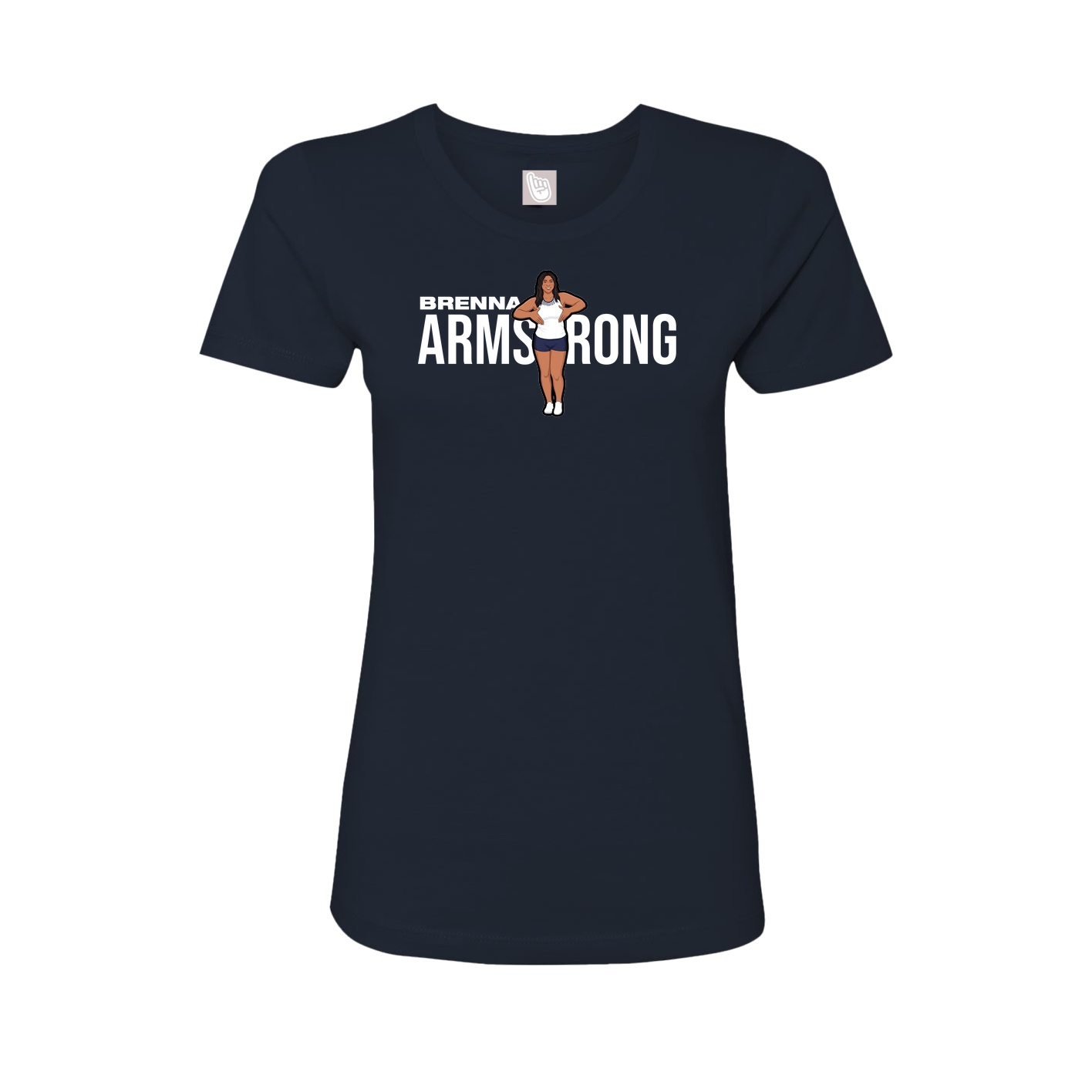 Fitted Women's Tee — Player Name in Navy