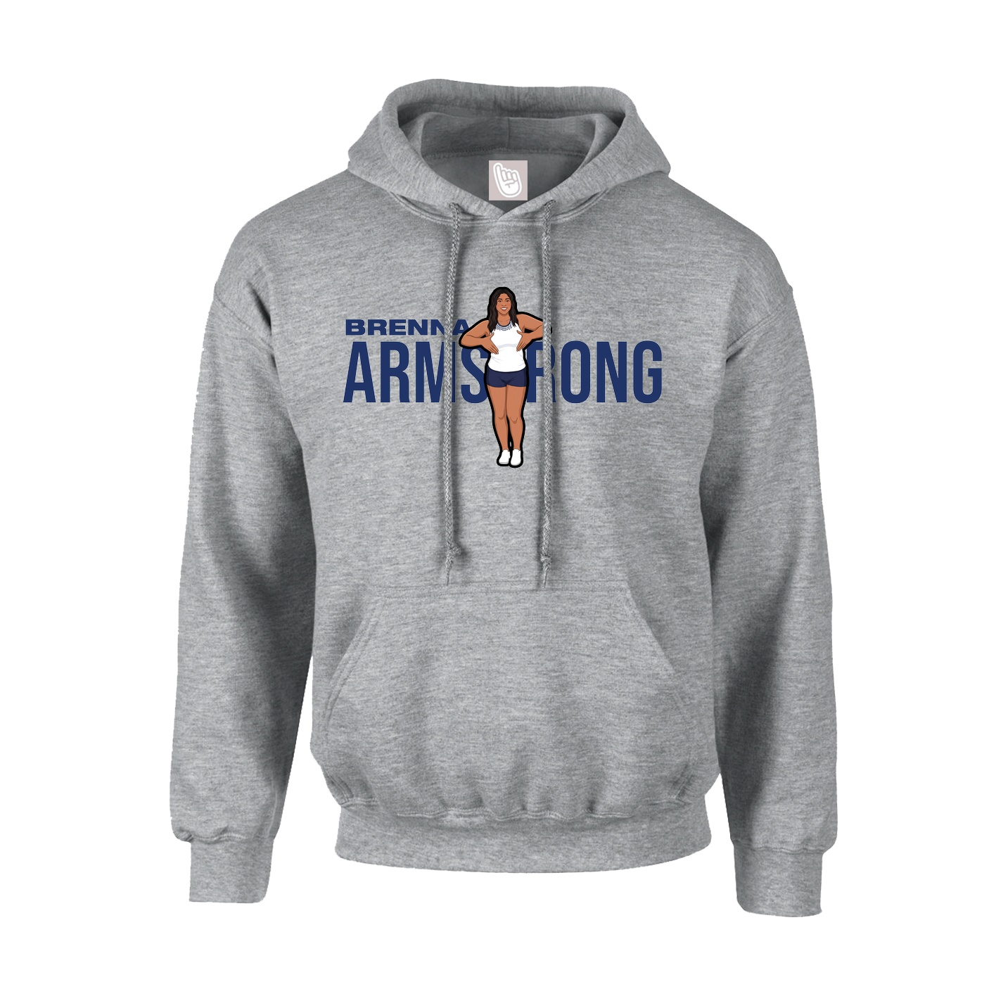 Hoodie — Player Name in Grey