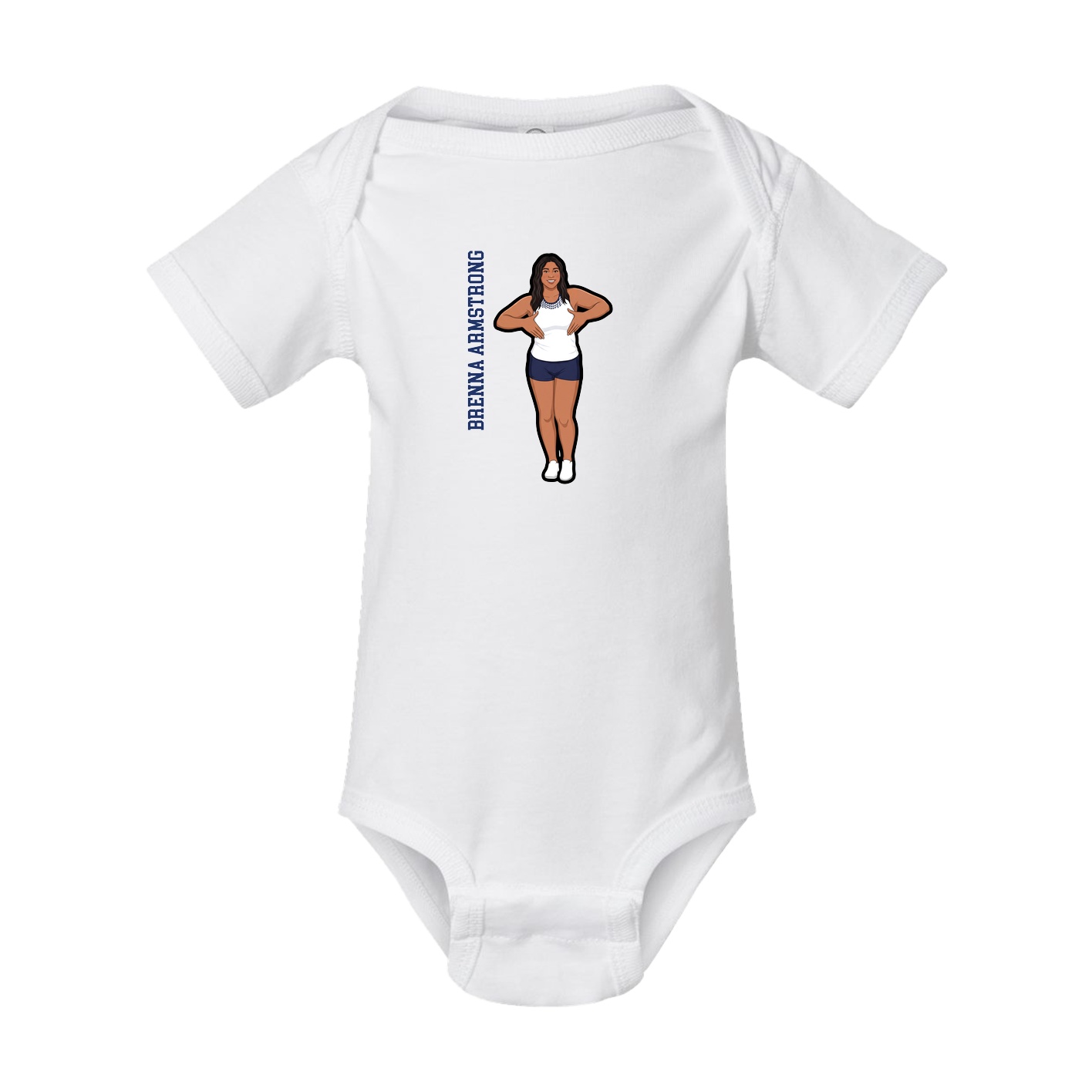 Baby Onesie — Name Vertical in White