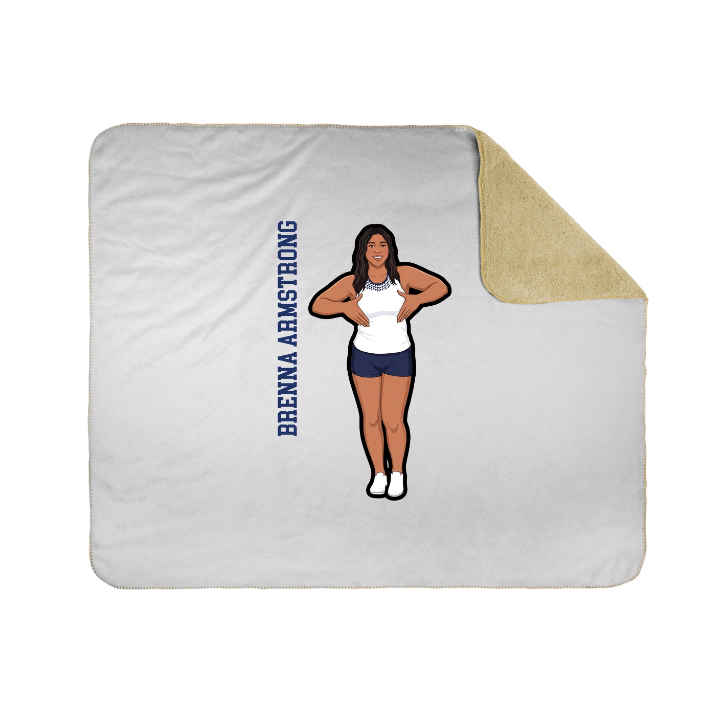 Throw Blanket — Name Vertical in White