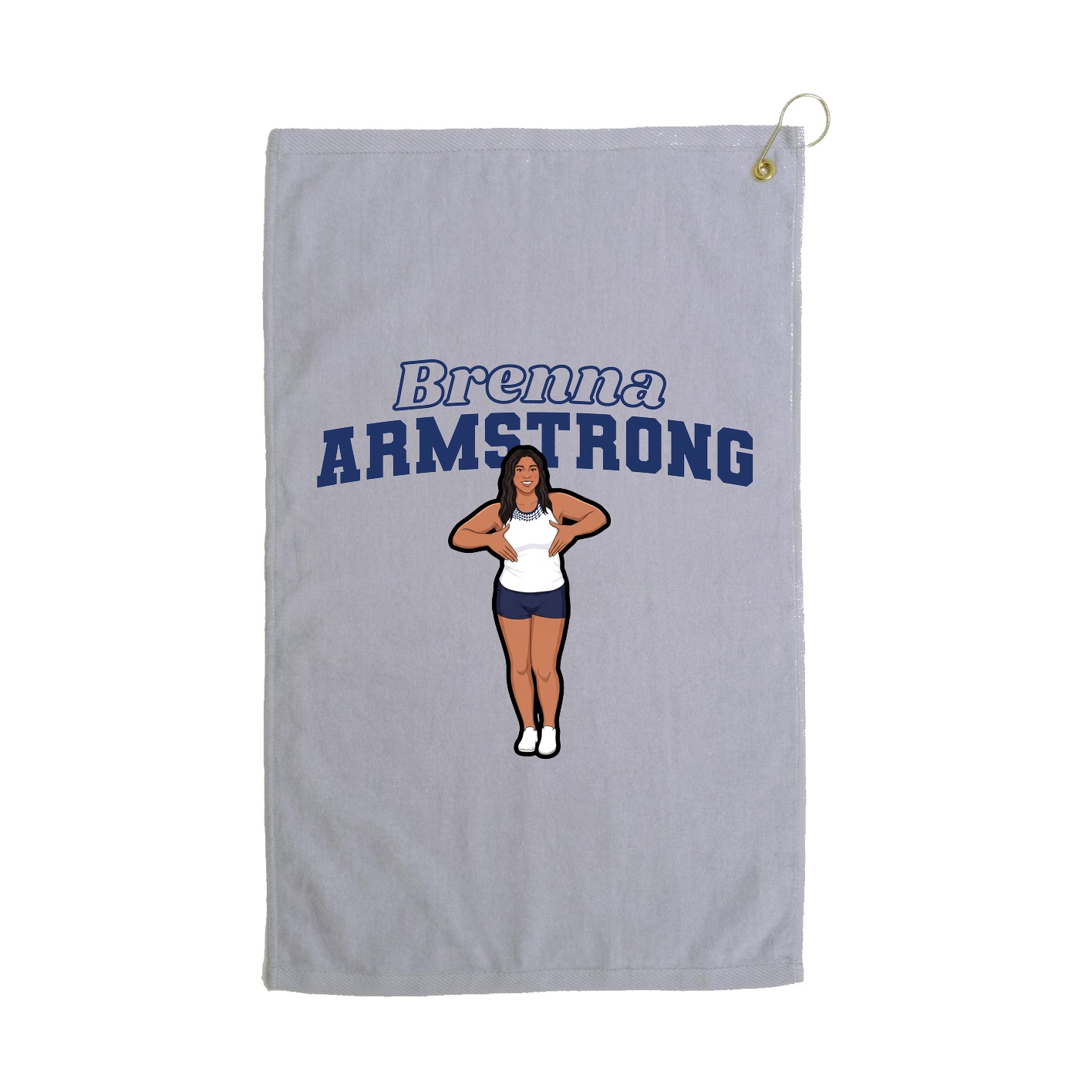 Golf Towel — Name Arch in Grey
