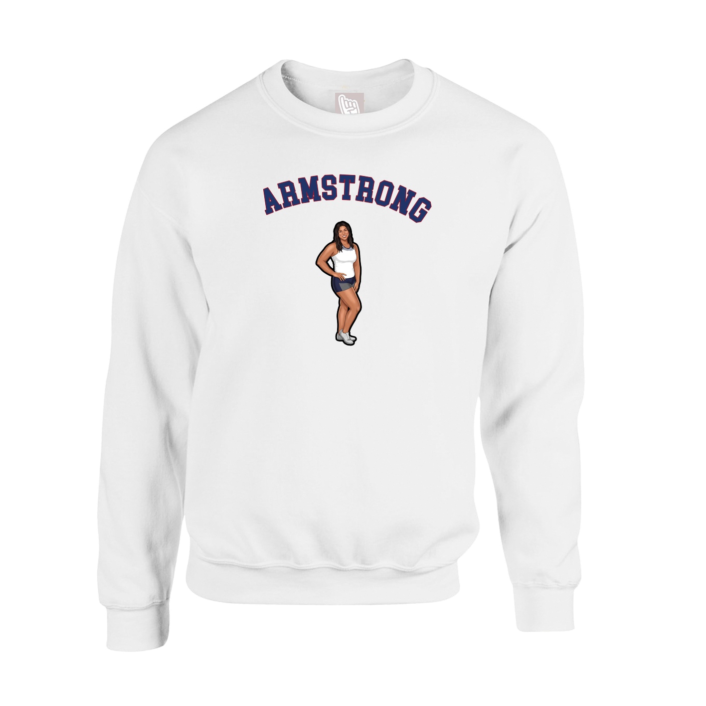 Fleece Crew — Shirsey Arch in White