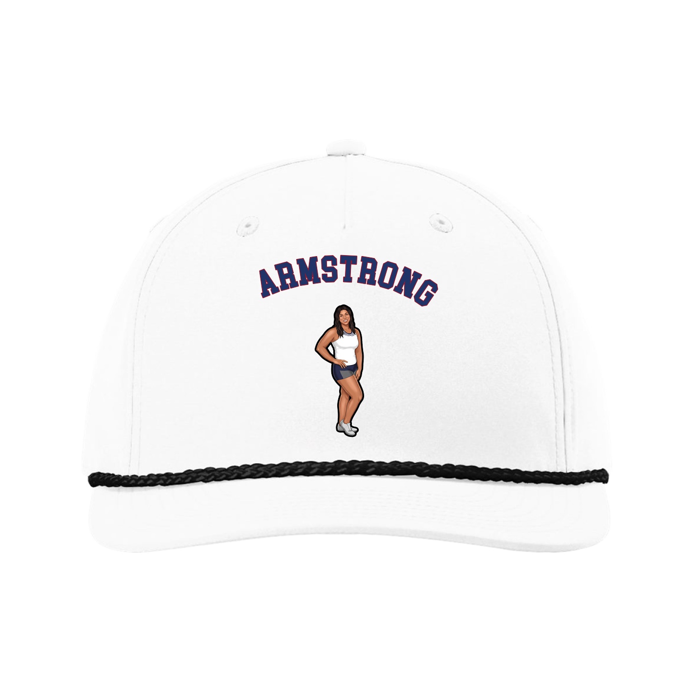 Five-Panel Classic Rope Cap — Shirsey Arch in White