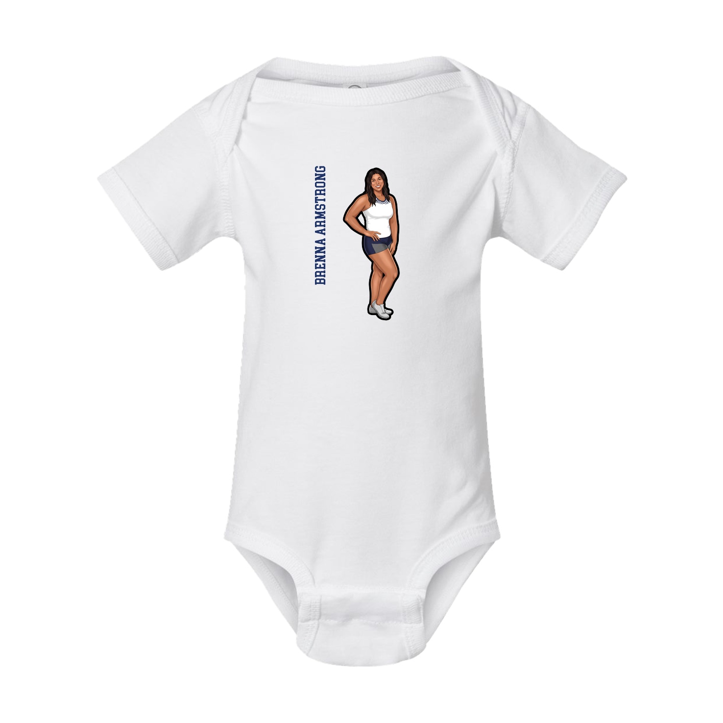 Baby Onesie — Name Vertical in White