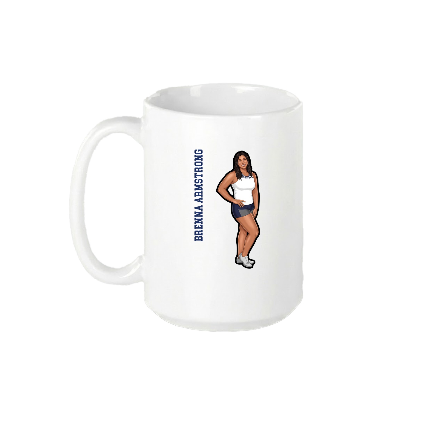 15oz Coffee Mug — Name Vertical in White