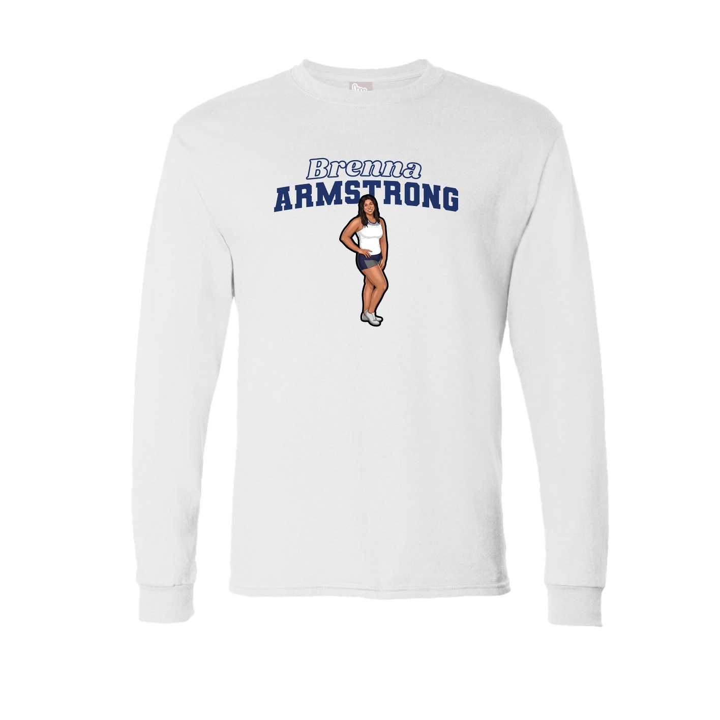 Long Sleeve Tee — Name Arch in White