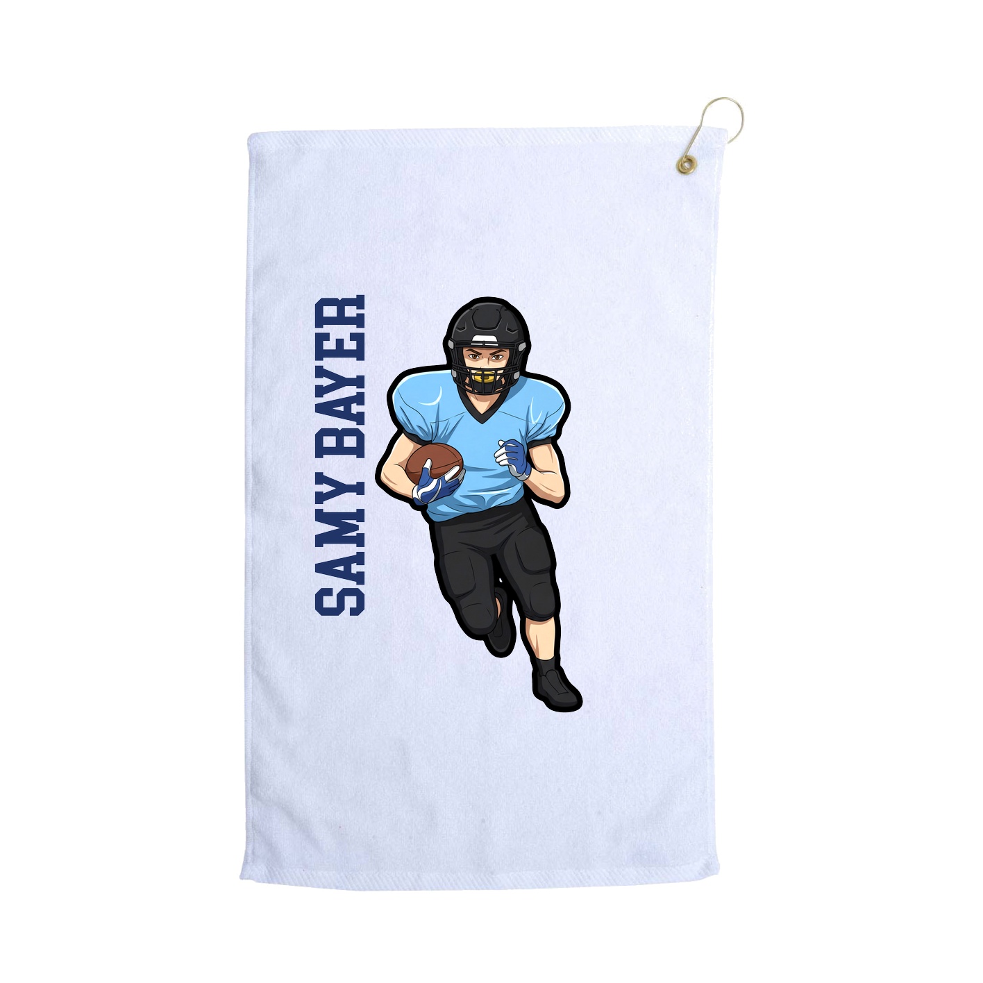 Golf Towel — Name Vertical in White