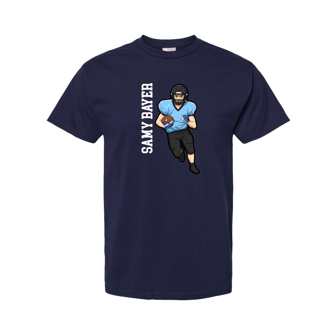 Youth Tee — Name Vertical in Navy
