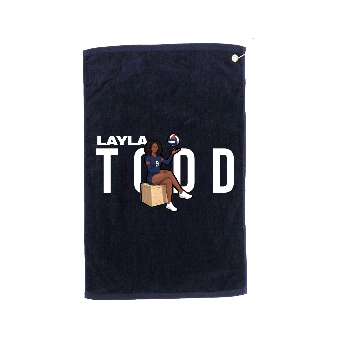 Golf Towel — Player Name in Navy