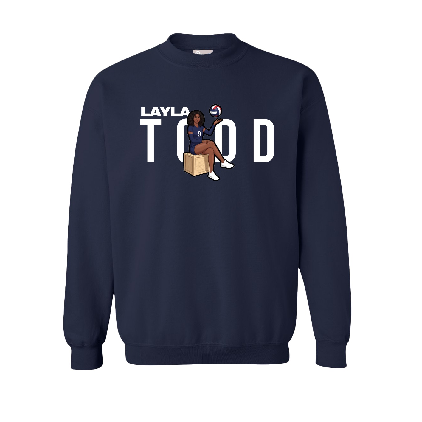 Fleece Crew — Player Name in Navy