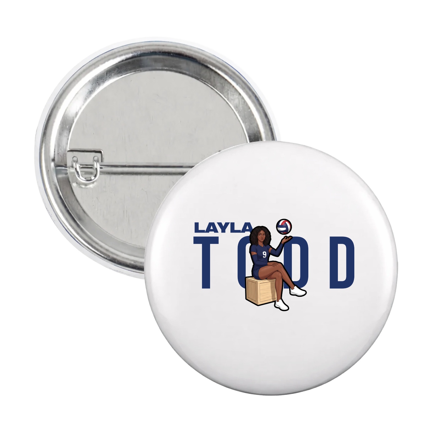 Game Day Button — Player Name in White