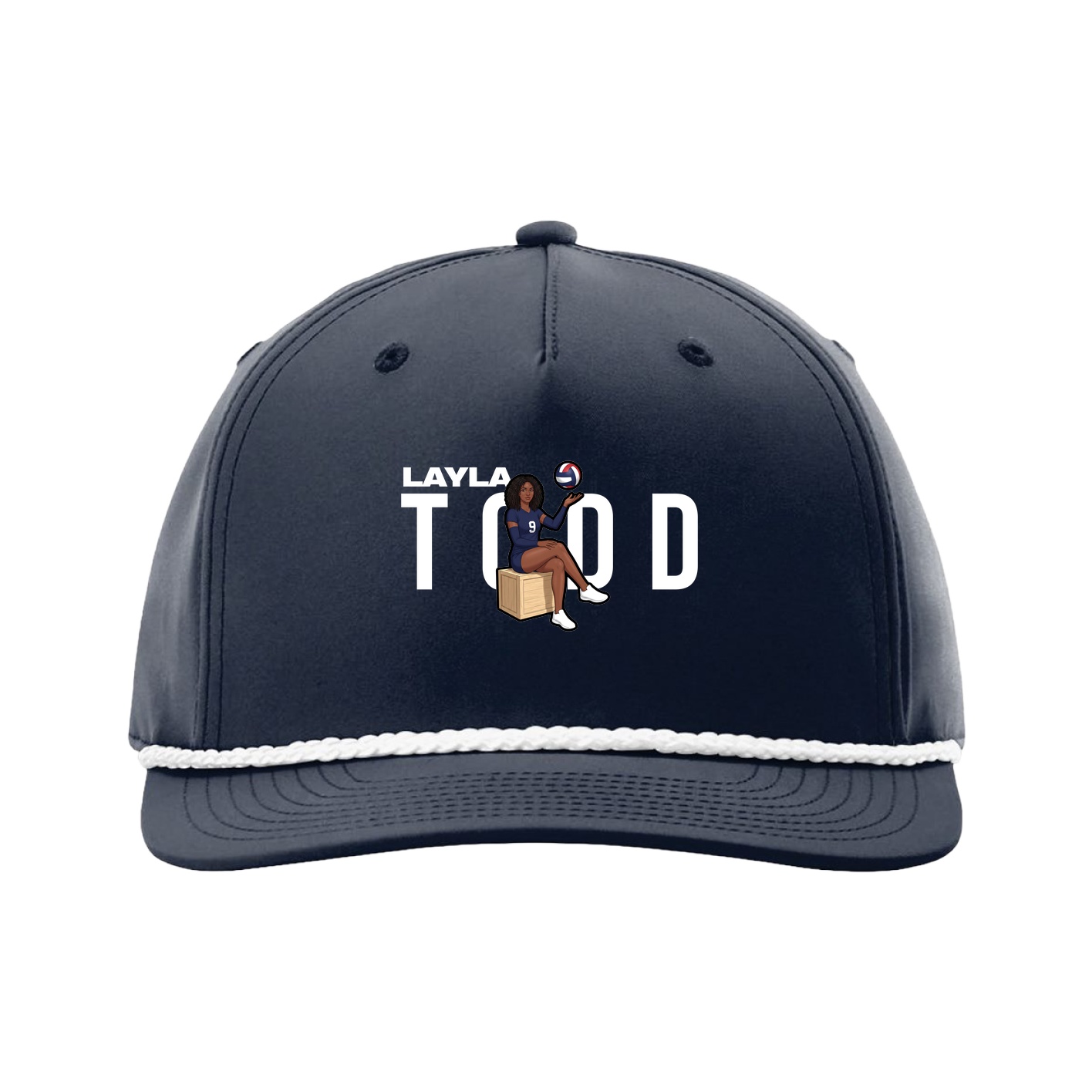 Five-Panel Classic Rope Cap — Player Name in Navy