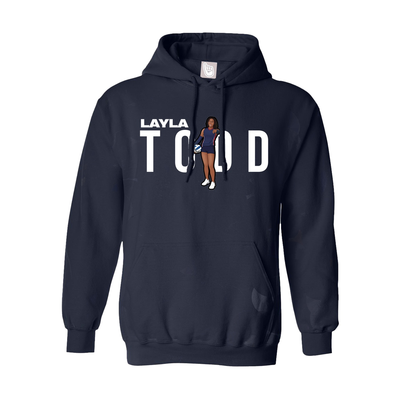 Youth Hoodie — Player Name in Navy
