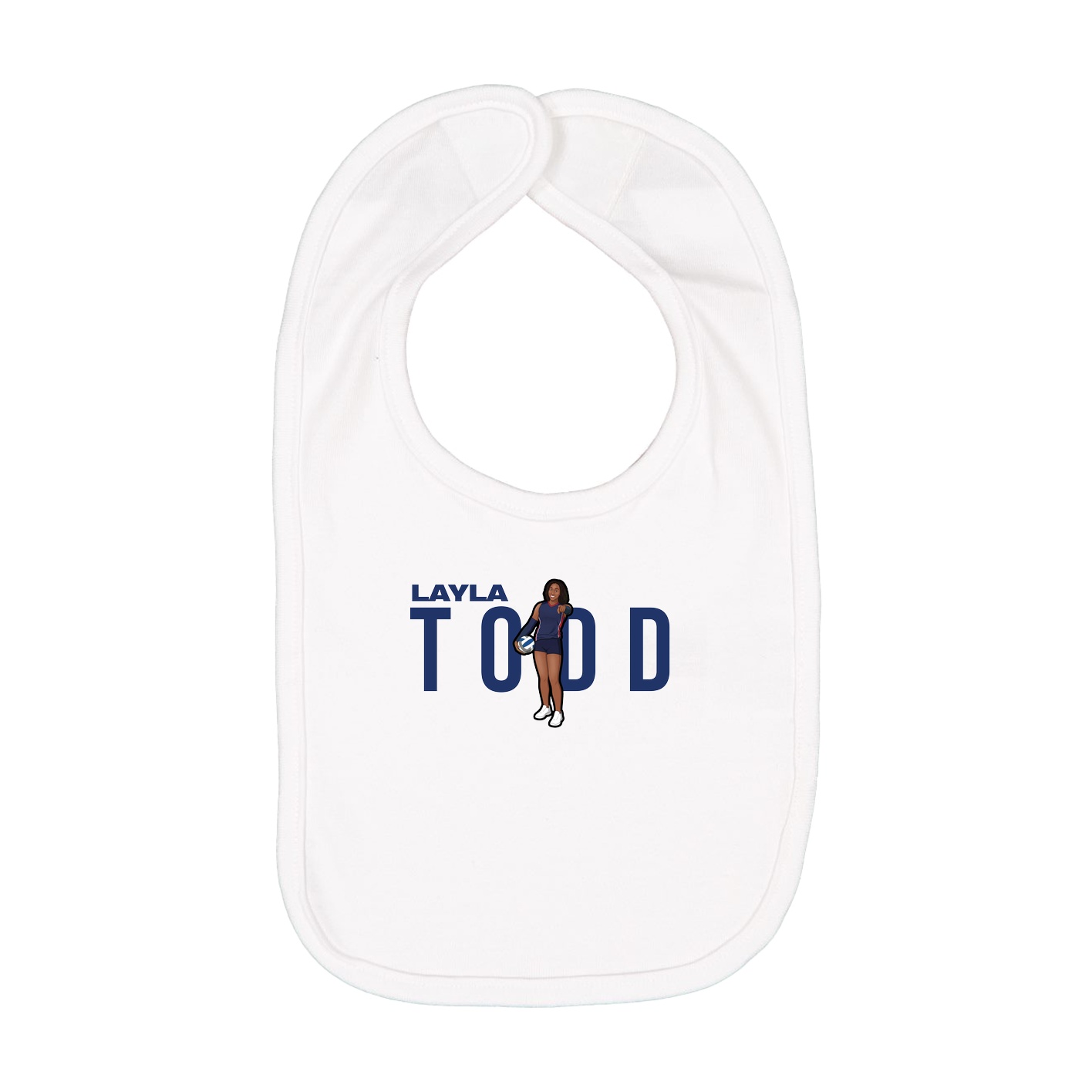 Infant Bib — Player Name in White
