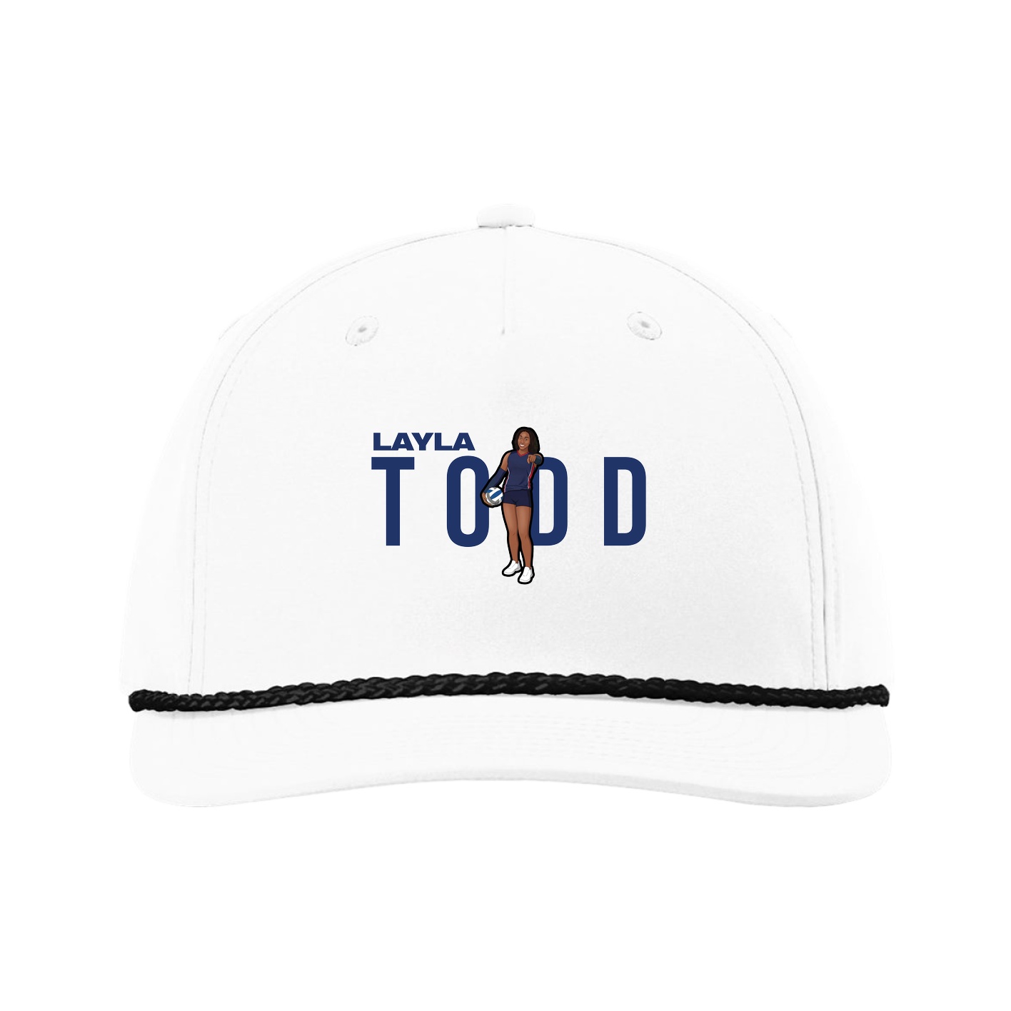 Five-Panel Classic Rope Cap — Player Name in White