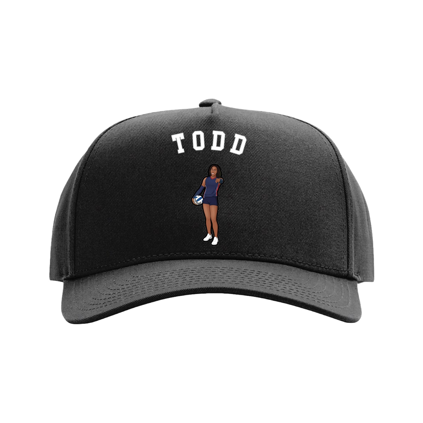 Full Fabric Five-Panel Champ Cap — Shirsey Arch in Black