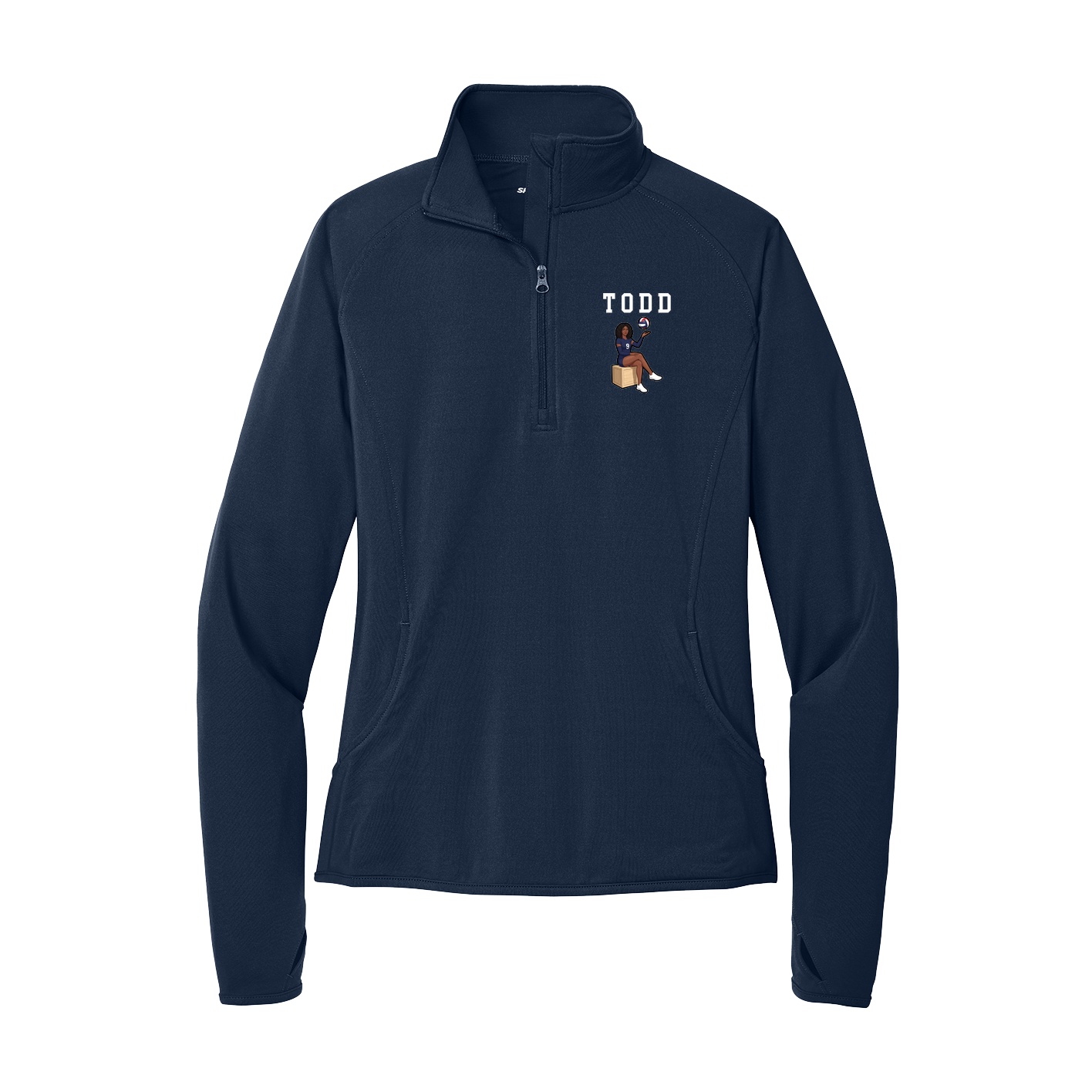 Women's Q-Zip Pullover — Shirsey in Navy