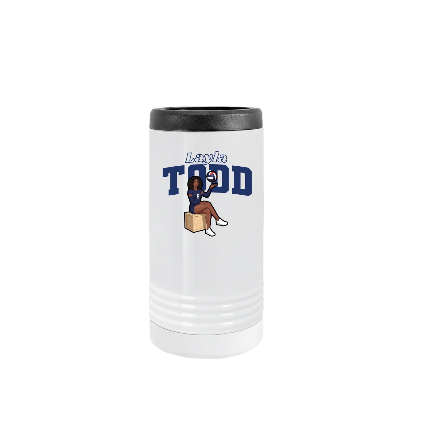 Slim Beverage Holder — Name Arch in White
