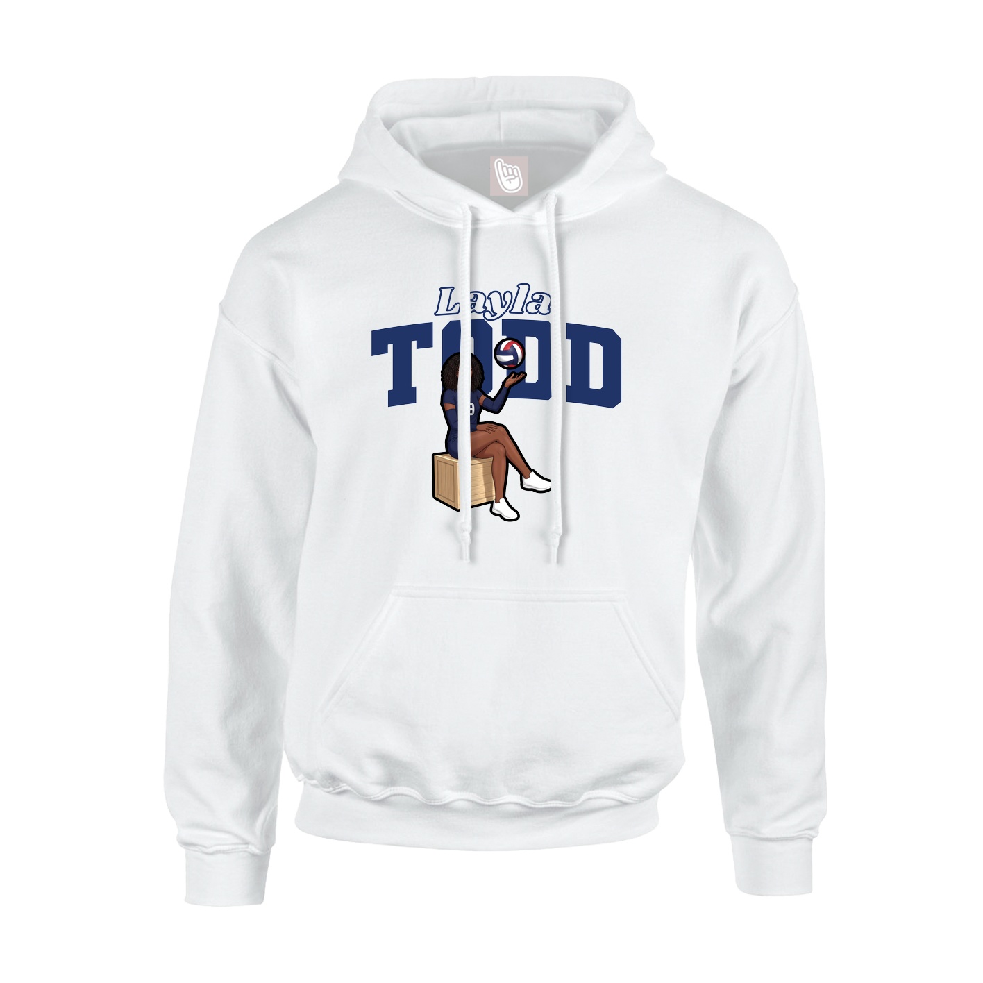 Hoodie — Name Arch in White