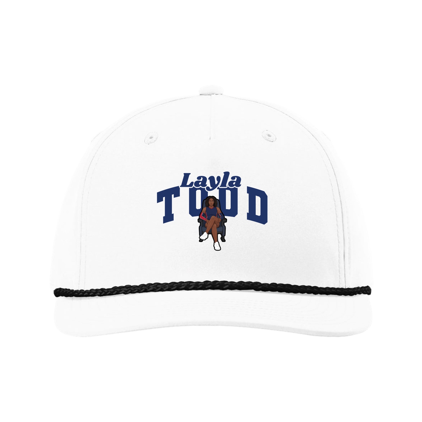 Five-Panel Classic Rope Cap — Signature Arch in White