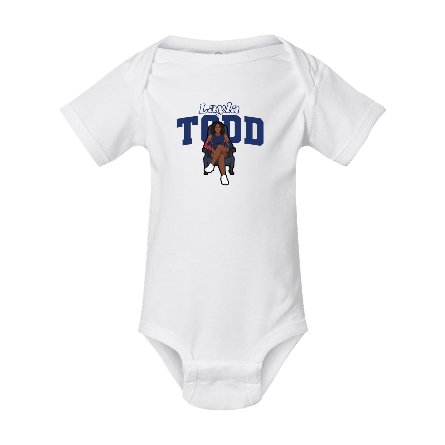 Baby Onesie — Name Arch in White