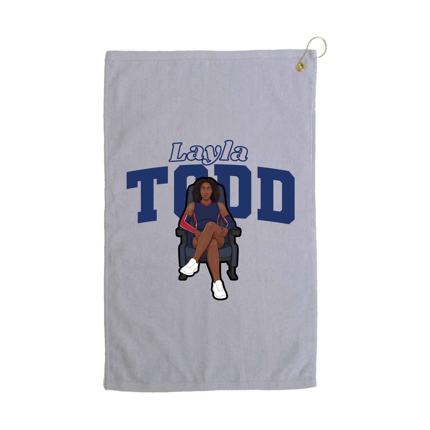 Golf Towel — Name Arch in Grey