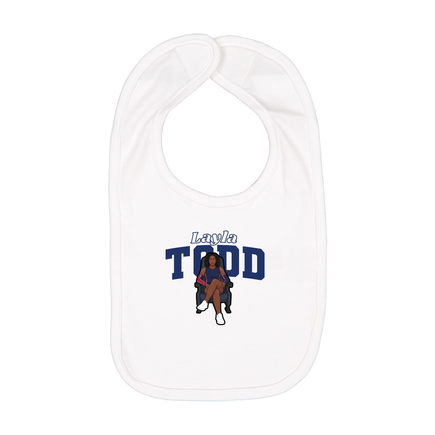 Infant Bib — Name Arch in White