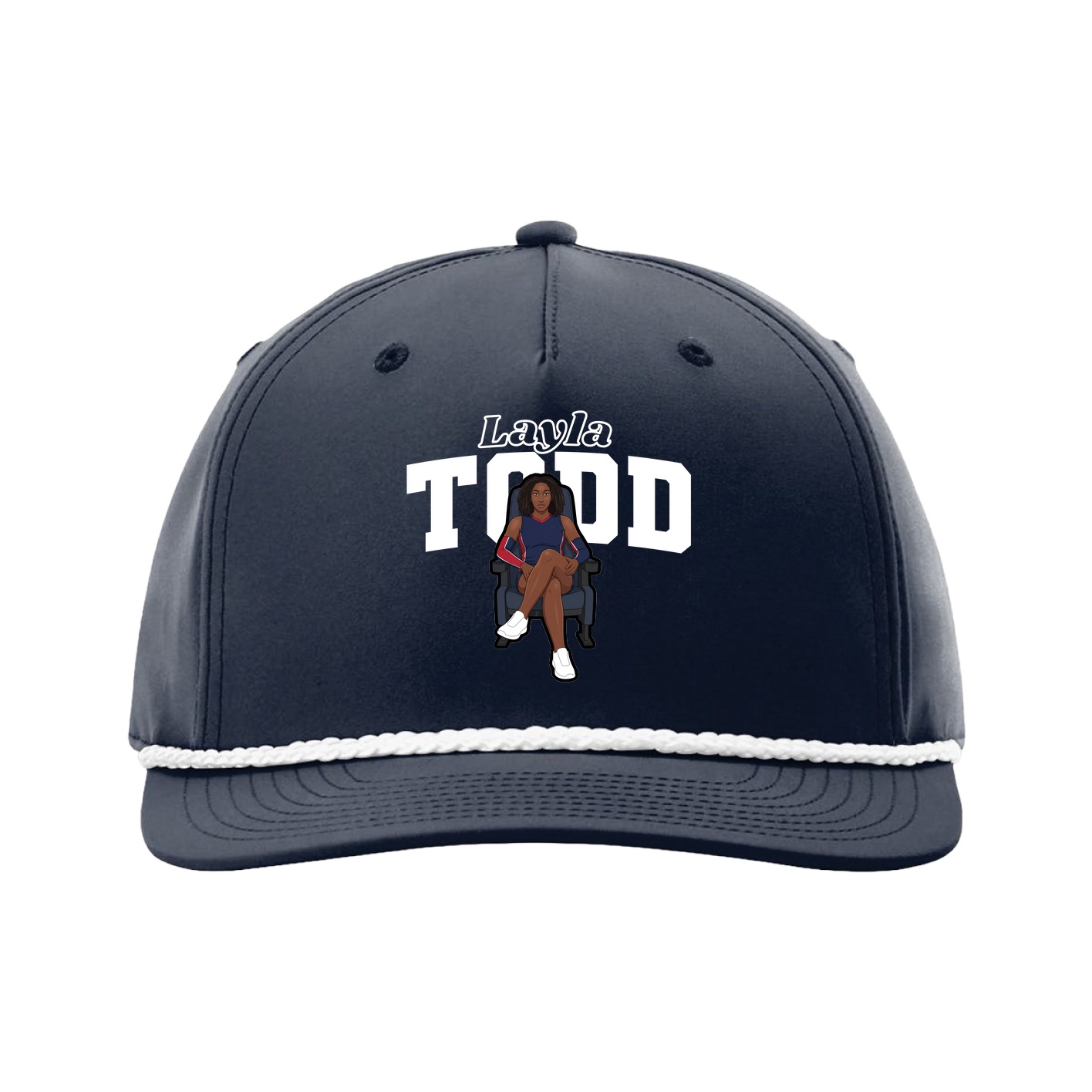Five-Panel Classic Rope Cap — Name Arch in Navy