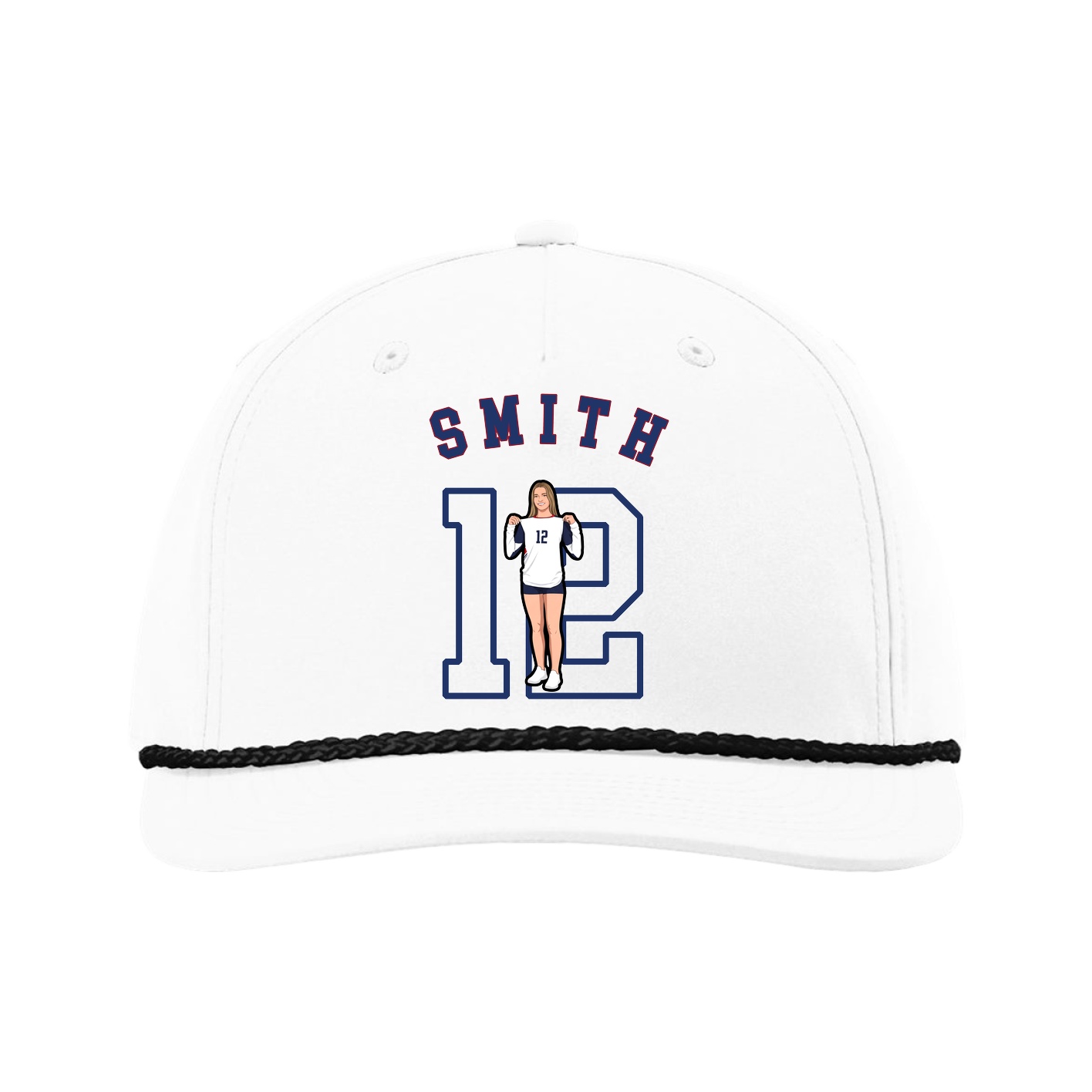 Five-Panel Classic Rope Cap — Shirsey Arch in White