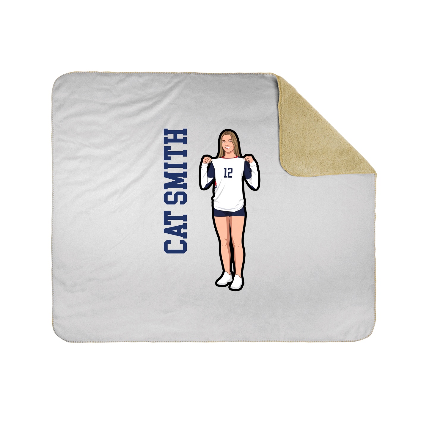 Throw Blanket — Name Vertical in White