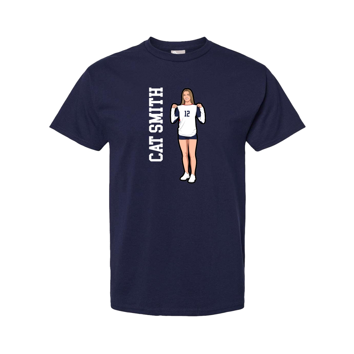 Tee — Name Vertical in Navy