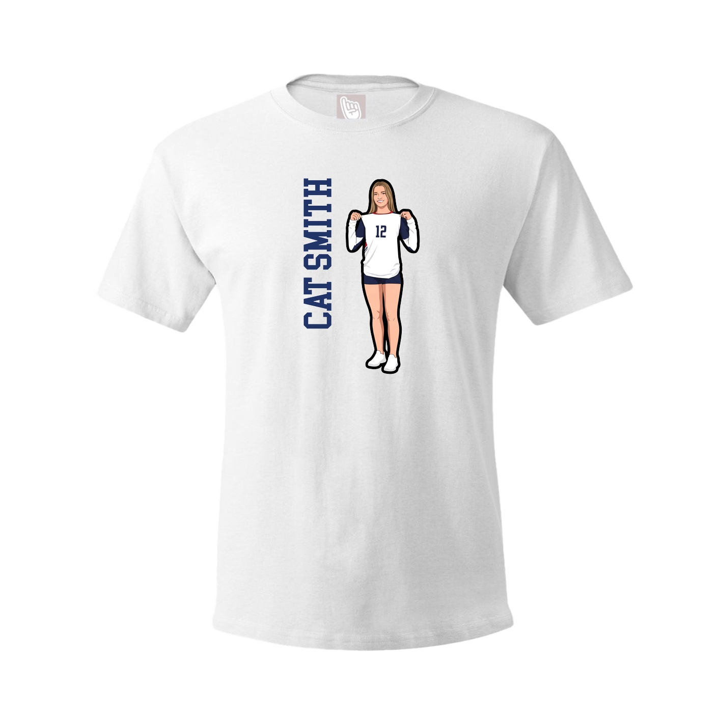 Youth Tee — Name Vertical in White