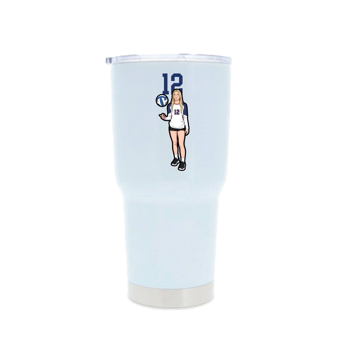 30oz Stainless Steel Tumbler — Number Top in White
