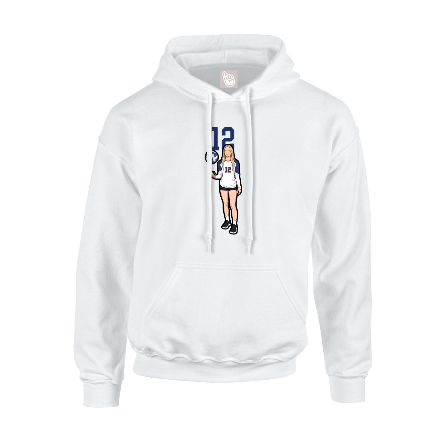 Youth Hoodie — Number Top in White
