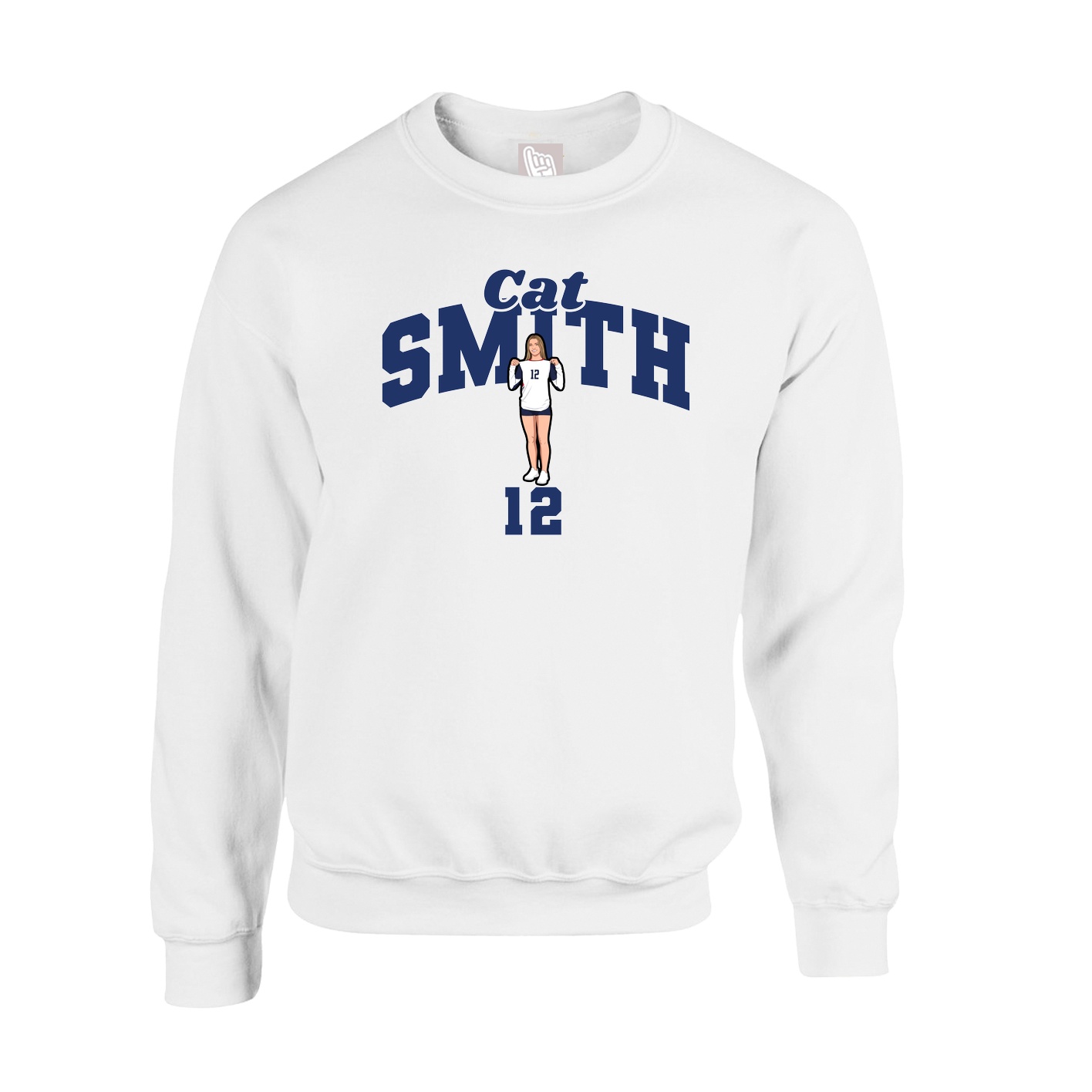 Fleece Crew — Signature Arch in White