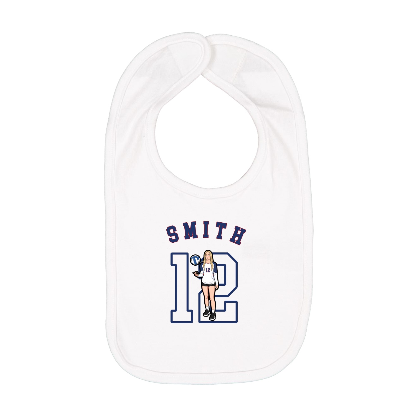 Infant Bib — Shirsey Arch in White