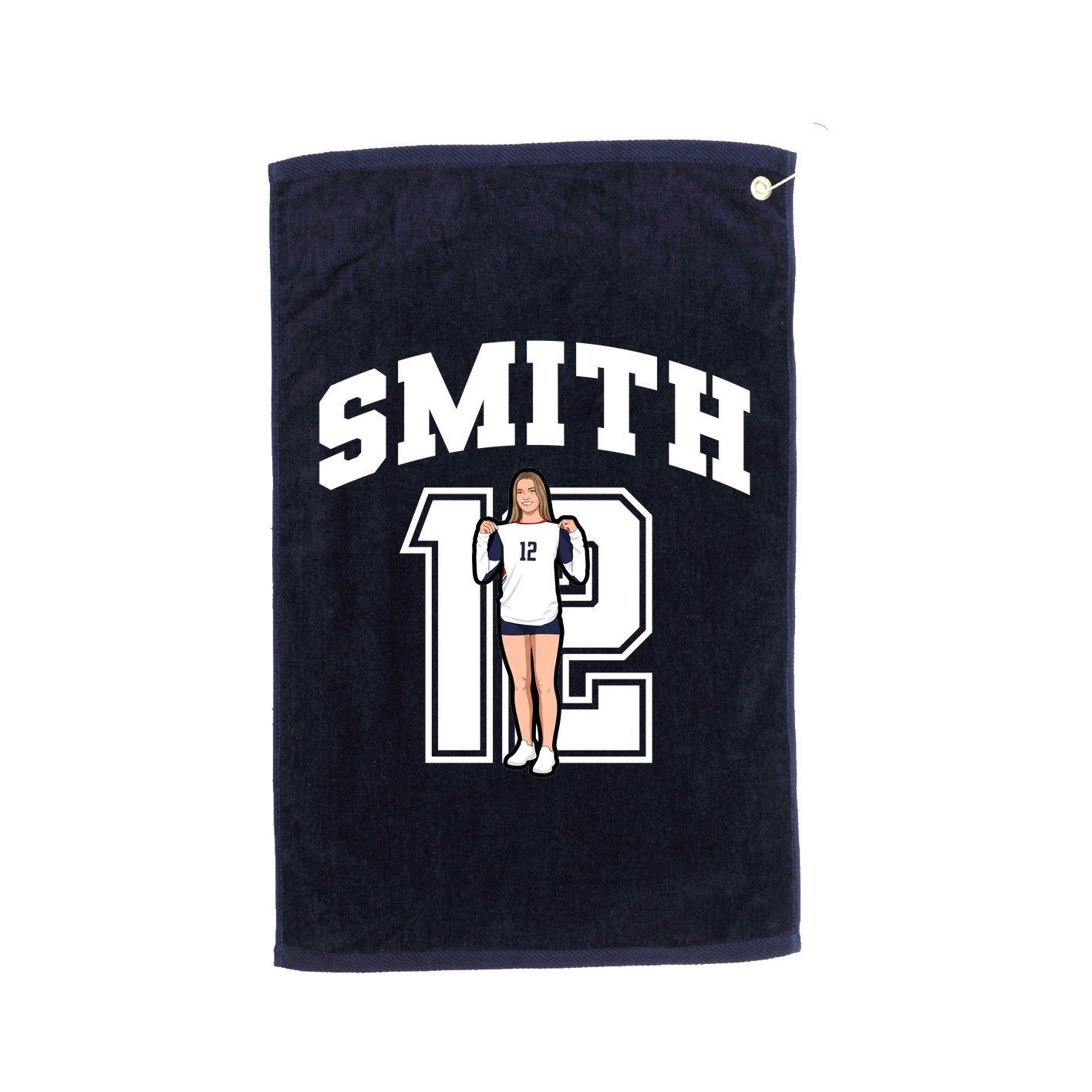 Golf Towel — Number in Navy