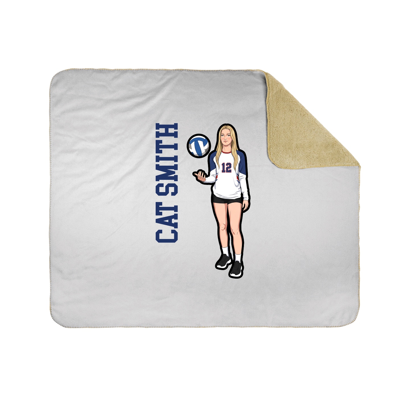 Throw Blanket — Name Vertical in White